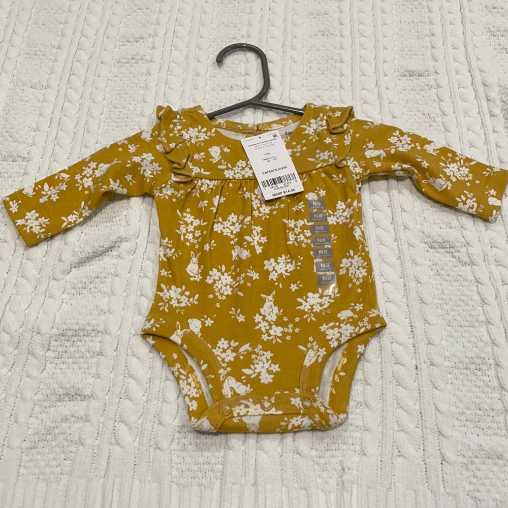 NWT Carter’s yellow floral onesie